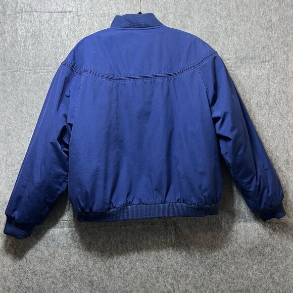 Vintage 90s Bomber Jacket Mens Large‎ Blue Wear Me Out Zip Up - Picture 8 of 9